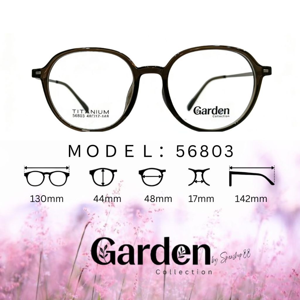 GARDEN MODEL 56803 48-44-17-142 TR ACETATE SIDE METAL UNISEX FRAME CERMIN MATA BINGKAI