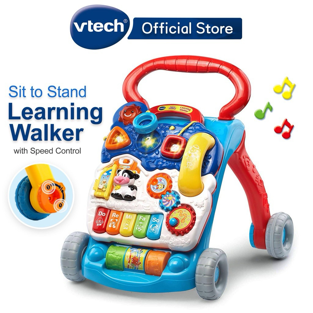 VTech Official Store [สีฟ้า] นั่งยืน Baby Walker ควบคุมความเร็วของเล่นการเรียนรู้ในช่วงต้น 9 เดือน 1