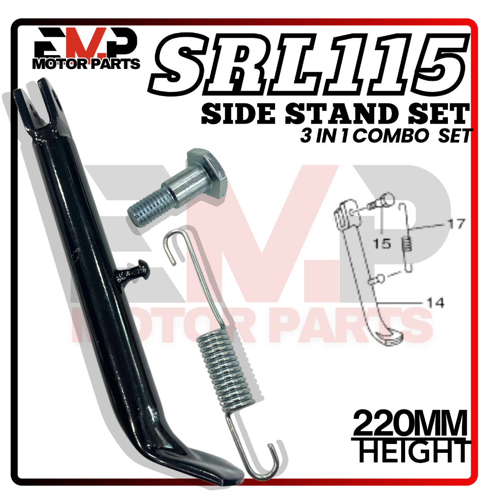 ขาตั้งข้าง SRL110 SRL115 LAGENDA TONGKAT TEPI SRL110Z SRL-Z LAGENDA110 SET SPRING BOLT SRL115 YAMAHA