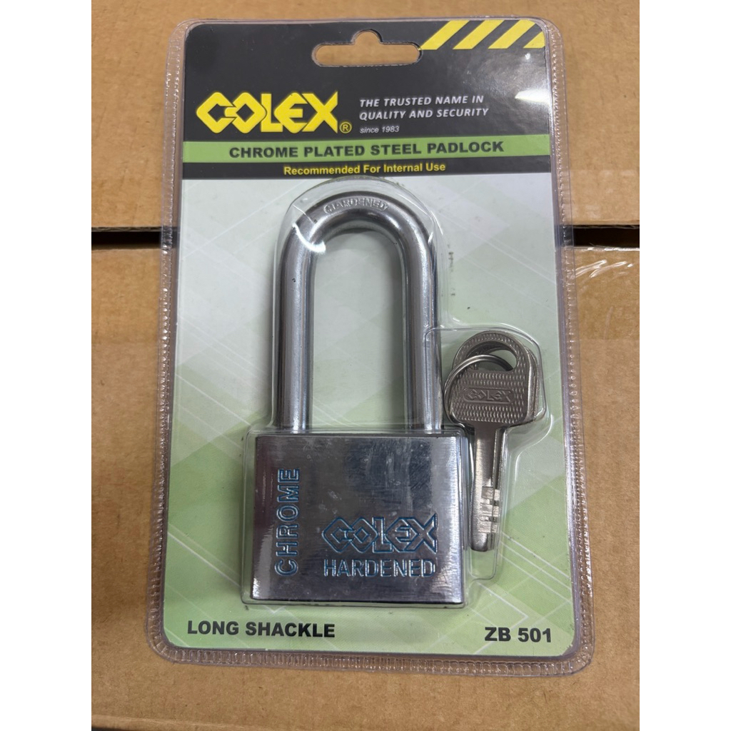 COLEX ZB 501 HARDENED STEEL LONG SHACKLE PADLOCK