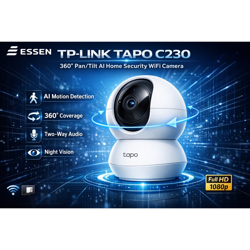 TP-LINK TAPO C230 360 PAN / TILT AI HOME SECURITY กล้อง WIFI