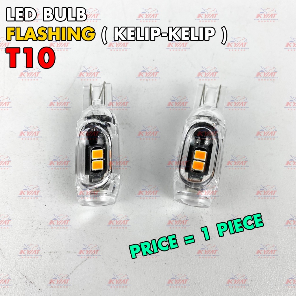 T10 หลอดไฟ LED กระพริบ Kelip-Kelip สําหรับรถจักรยานยนต์