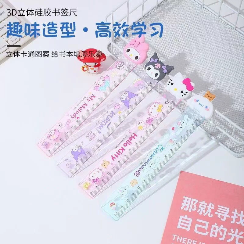 TW9 Kids Sanrio Ruler 3D Sanrio Head Ruler 15cm