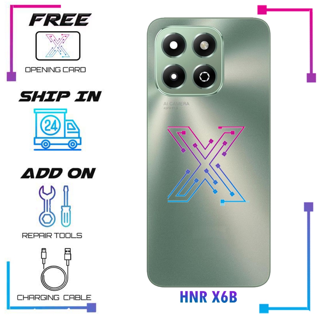 ฝาหลังสําหรับ HONOR X6B JDY-LX2 พร้อมเลนส์ CAMERA FRAME (กระจกด้านหลัง)