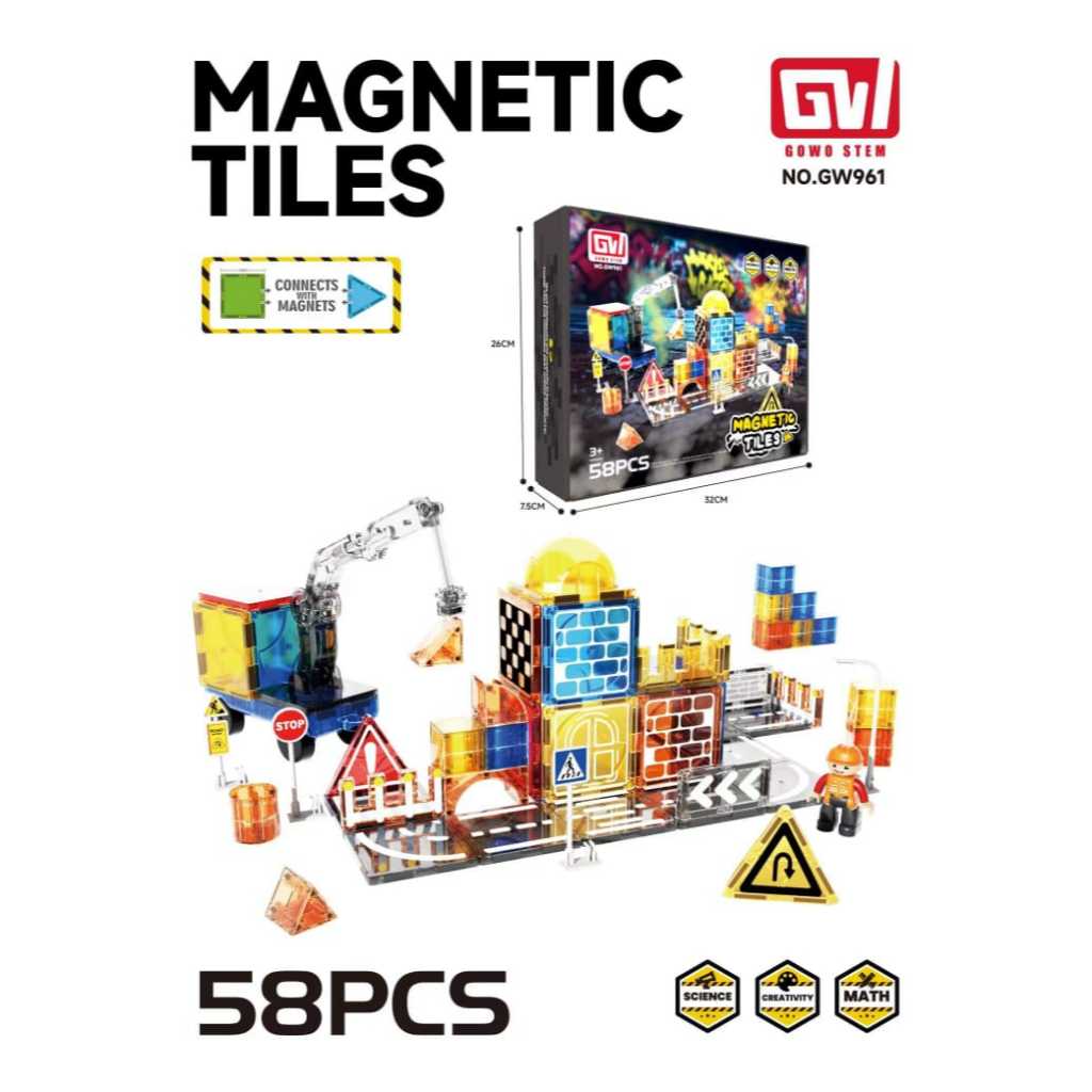 DIY MAGNETIC TILES - 58 ชิ้น