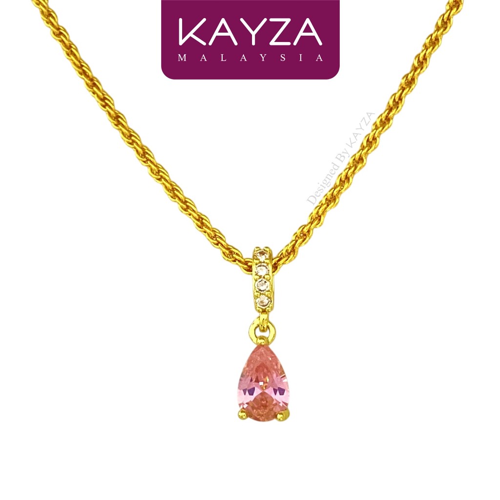 ZN123 KAYZA Elaria Rose การออกแบบงานฝีมือในหิน emas & Cubic Zirconia - Reka Bentuk rantai