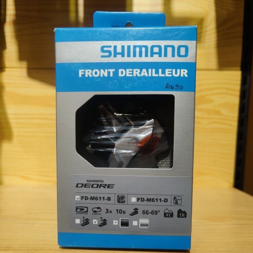 SHIMANO JozsBikeShimano Deore FD Down Swing FD-M611-B 3x10speed สับจานหน้า
