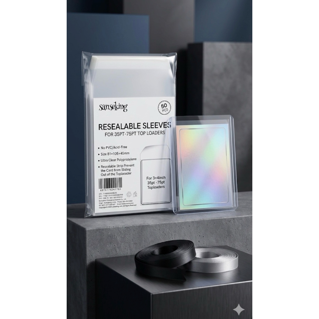 RESEALABLE SLEEVES สําหรับ 35PT-75PT TOP LOADERS