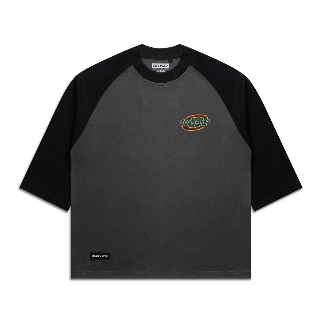 Once LTD O Script 3Q Raglan เสื้อเชิ้ตสีเทา