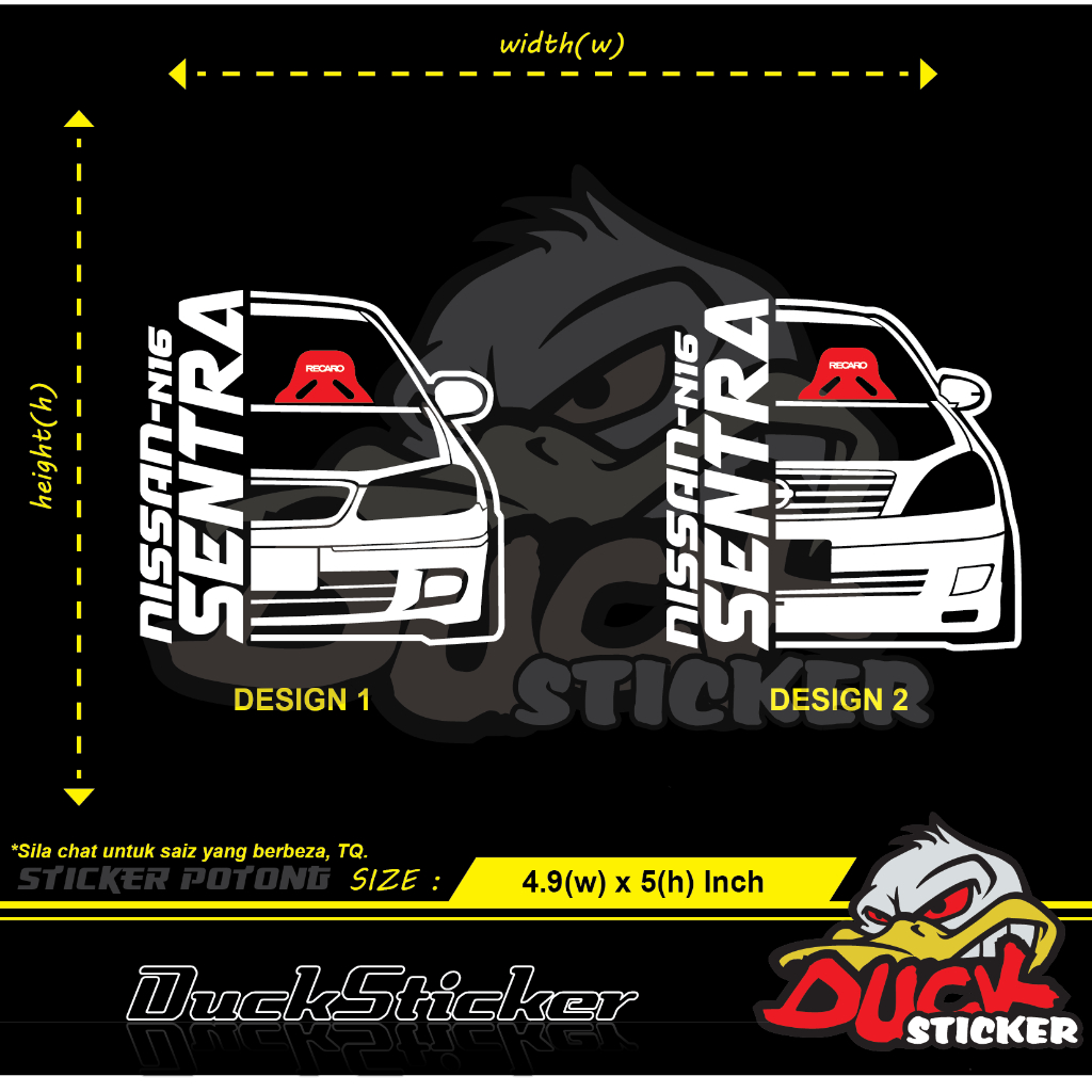 NISSAN SENTRA N16 FRONT STICKER 1PCS สติ๊กเกอร์ตัด nismo nissansentra n16