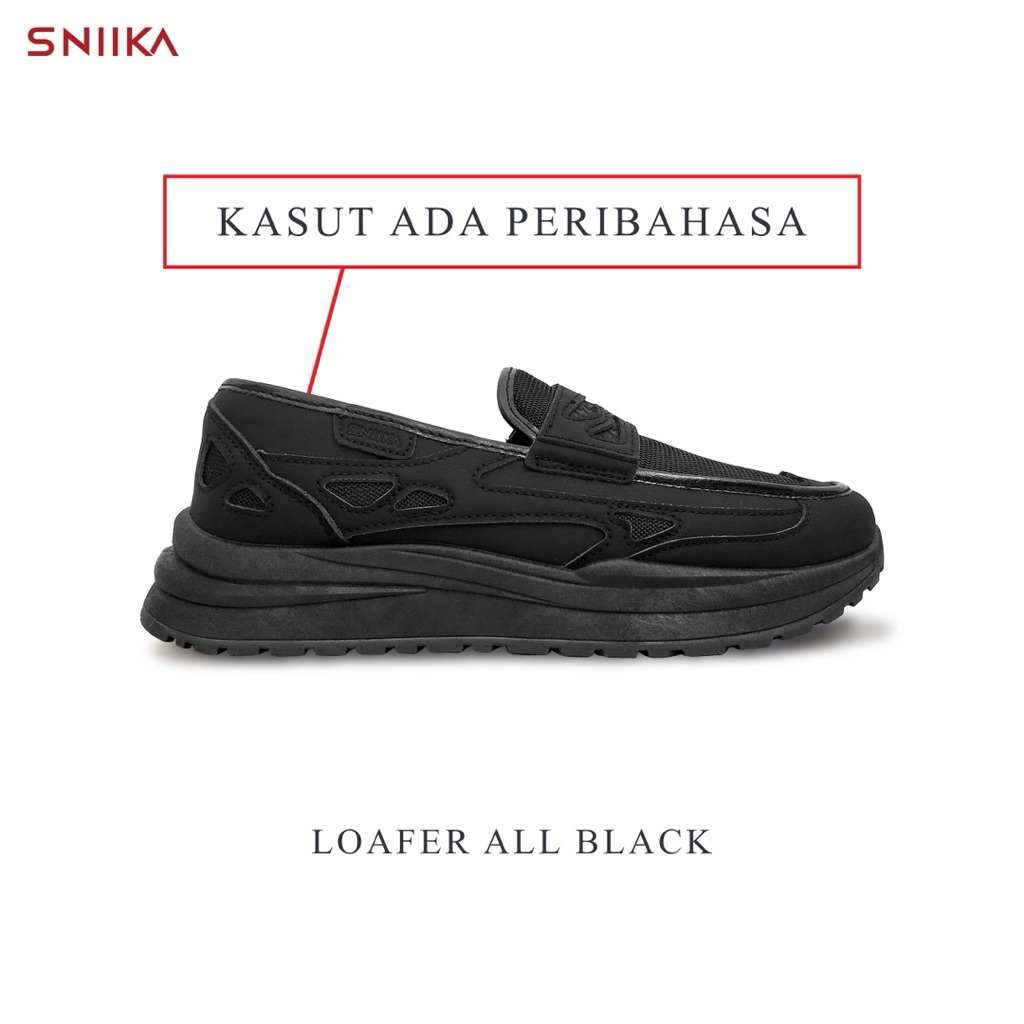 Sniika - รองเท้าโลฟเฟอร์ Kasut Taji All Black