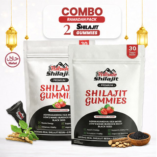 Hillside Shilajit Premium Gummies Rasa Strawberry | Ashwagandha | Combo 2 Shilajt Gummies Save RM9