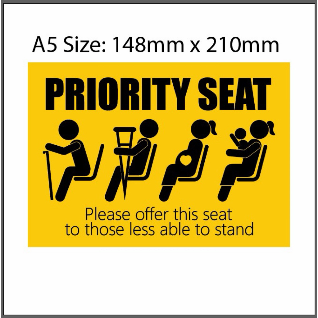 สติ๊กเกอร์ที่นั่ง PRIORITY