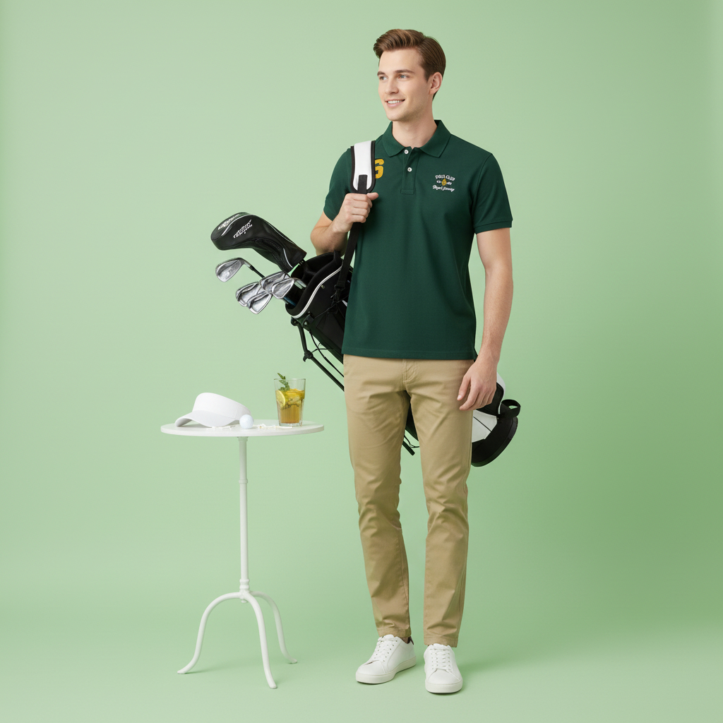 RCB Polo Club Men เสื้อโปโลแขนสั้นคอปก MTS12154 - สีเขียว
