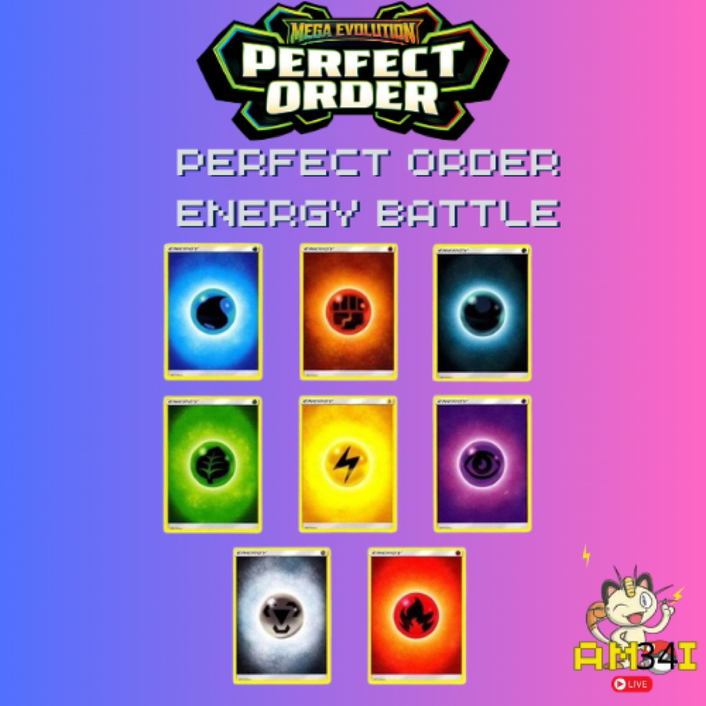 Pokémon TCG:(Live Rip) Perfect Order Energy Battle 8 Slots (36 แพ็ค)