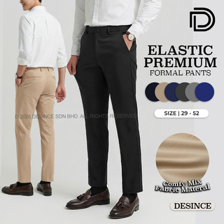 🇲🇾 DESINCE Formal Long Pants Smart Men Business Trousers Casual Pant Office Wear Clothing Bottom MP 099