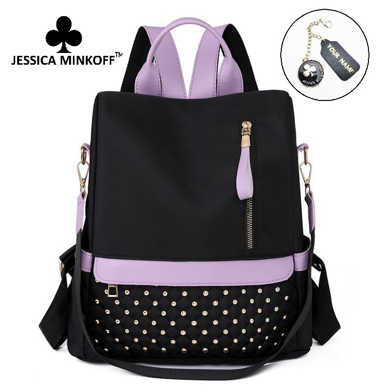 5050 (JESSICA MINKOFF) ANTI THEFT Iylon Women Travel Backpacks Waterproof School Travel Casual Bagpa