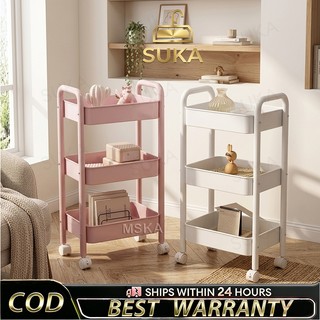 Trolley Rack Multilayer Carbon steel  Movable Storage Shelf Storage Rack With Wheel Organizer 带轮篮子