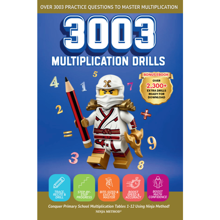 [HARDCOPY] NINJA X Multiplication Mastery Drills 3003+ Questions (Tables 1-12) | Mental Math Speed B