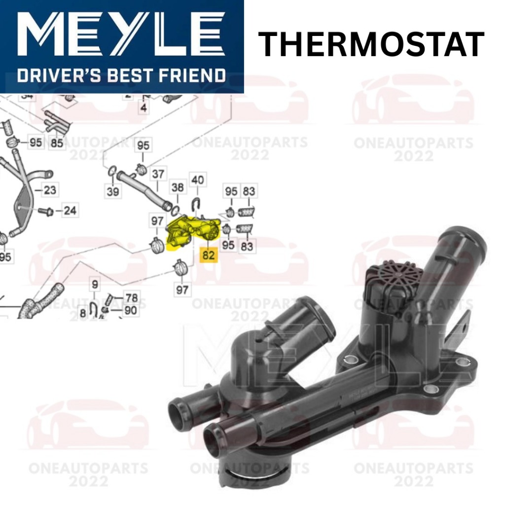 MEYLE GERMANY COOLANT THERMOSTAT VW BEETLE 1.2TSI POLO 1.2 TSI VENTO 1.2TSI CBZB เครื่องยนต์