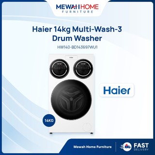 Mewah Home_HAIER_HW140-BD14697WU1_14KG 3 Drum Front Load Washer_Ready Stock + Fast Shipment & Delivery