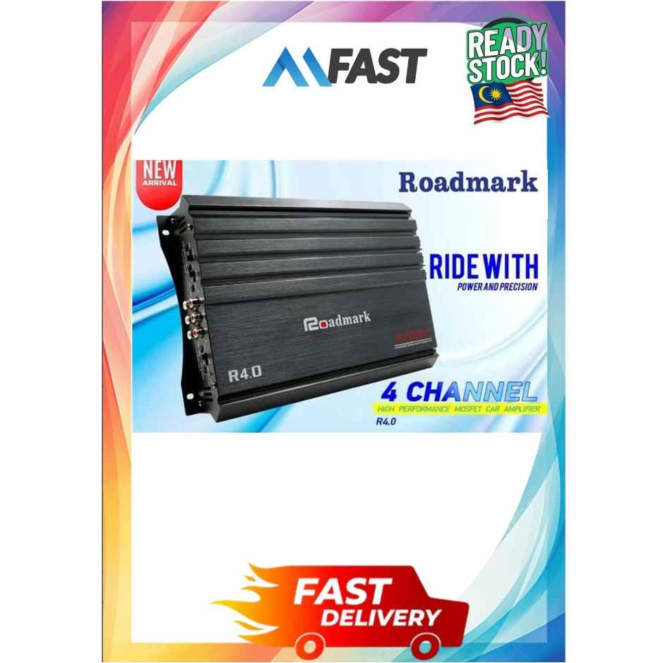 R40 4-CHANNEL CLASS AB HIGH PERFORMANCE MOSFET CAR AMPLIFIER - 2000 MAX WATTS