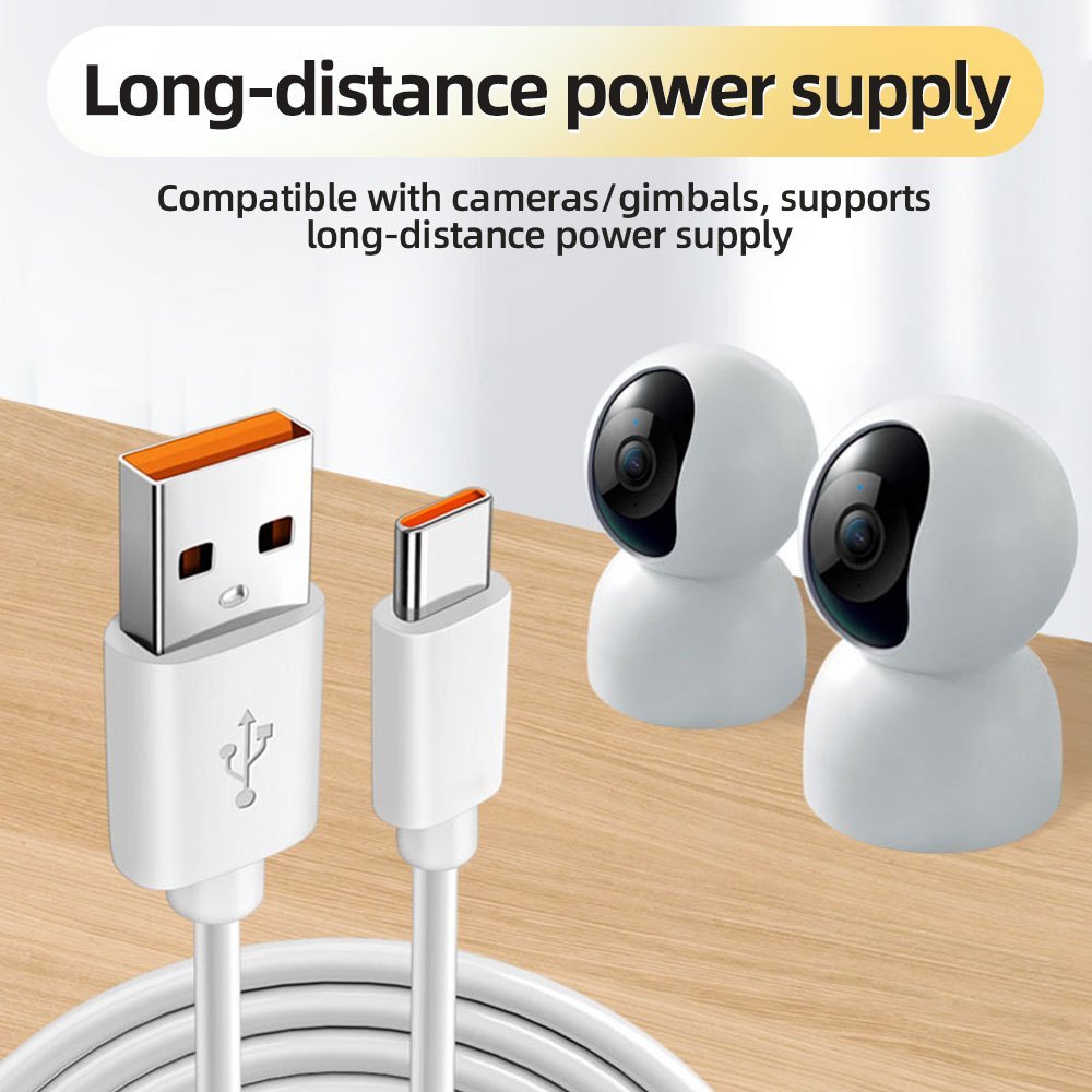 USB to C 3M/5M/8M/10M/12M/14M สายไฟ Type-C ยาวพิเศษสําหรับกล้องวงจรปิดกล้องวงจรปิดการเฝ้าระวังแหล่งจ