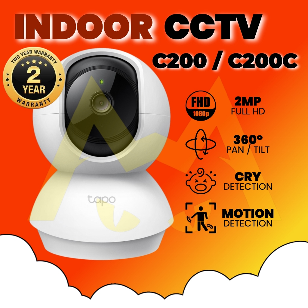 SIRIMTP-Link Tapo WiFi กล้องวงจรปิด IP Home Security กล้อง 360 Night Vision 2 Way Audio 1080P FHD C2