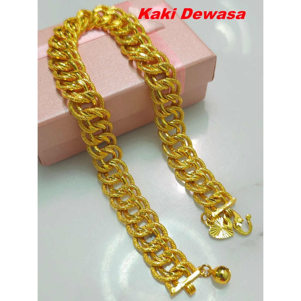Koko Gelang Kaki Rantai Kaki ผู้ใหญ่ / กําไลข้อเท้าชุบทองสําหรับสุภาพสตรีผู้หญิง kaki Coco Rantai