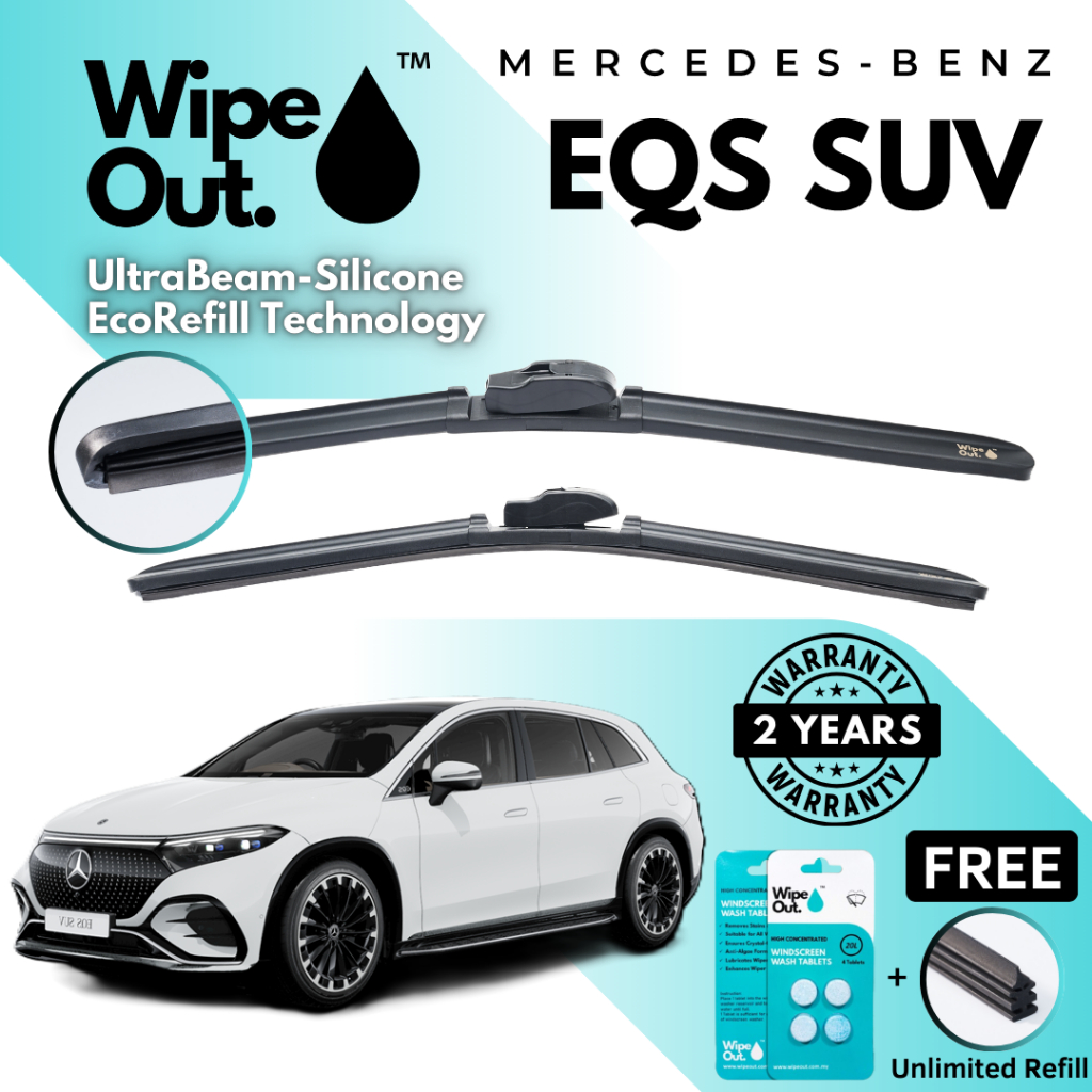 [PREMIER] WipeOut UltraBeam Silicone EcoRefill-Technology Wiper MERCEDES-BENZ EQS SUV (ชุดหน้า)