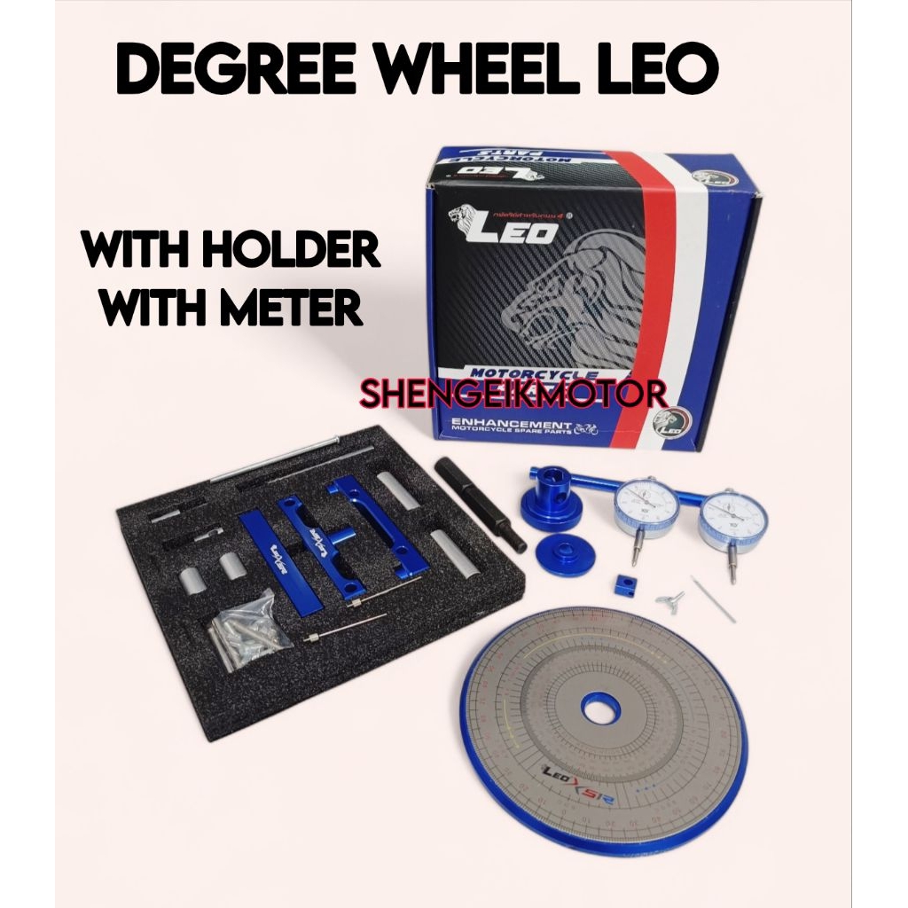 LEO DEGREE WHEEL WITH HOLDER & METER 2PCS LEO PUPPLE BLUE DEGREE WHEEL