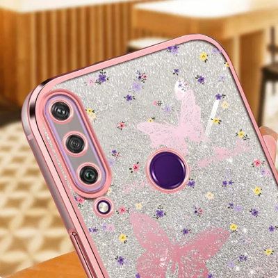สําหรับ Huawei Y6 Y7 Y9 Prime 2019 Y7A Y9S Y6P Y8P สาวสไตล์เคสโทรศัพท์ผีเสื้อรูปแบบGradient Glitter 