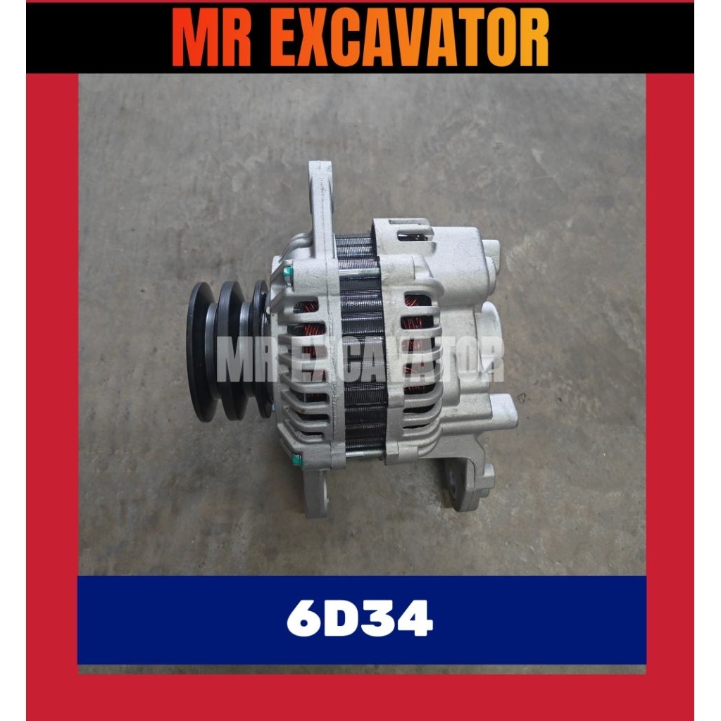 Kobelco SK200 SK200-6 6D34 Mitsubishi Engine Excavator เครื่องกําเนิดไฟฟ้ากระแสสลับ 24V 神手