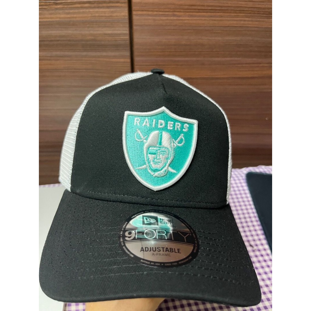 NE Trucker La Raiders Seagreen Backhit สีดําสีขาวเบสบอลหมวกปรับ Snapback