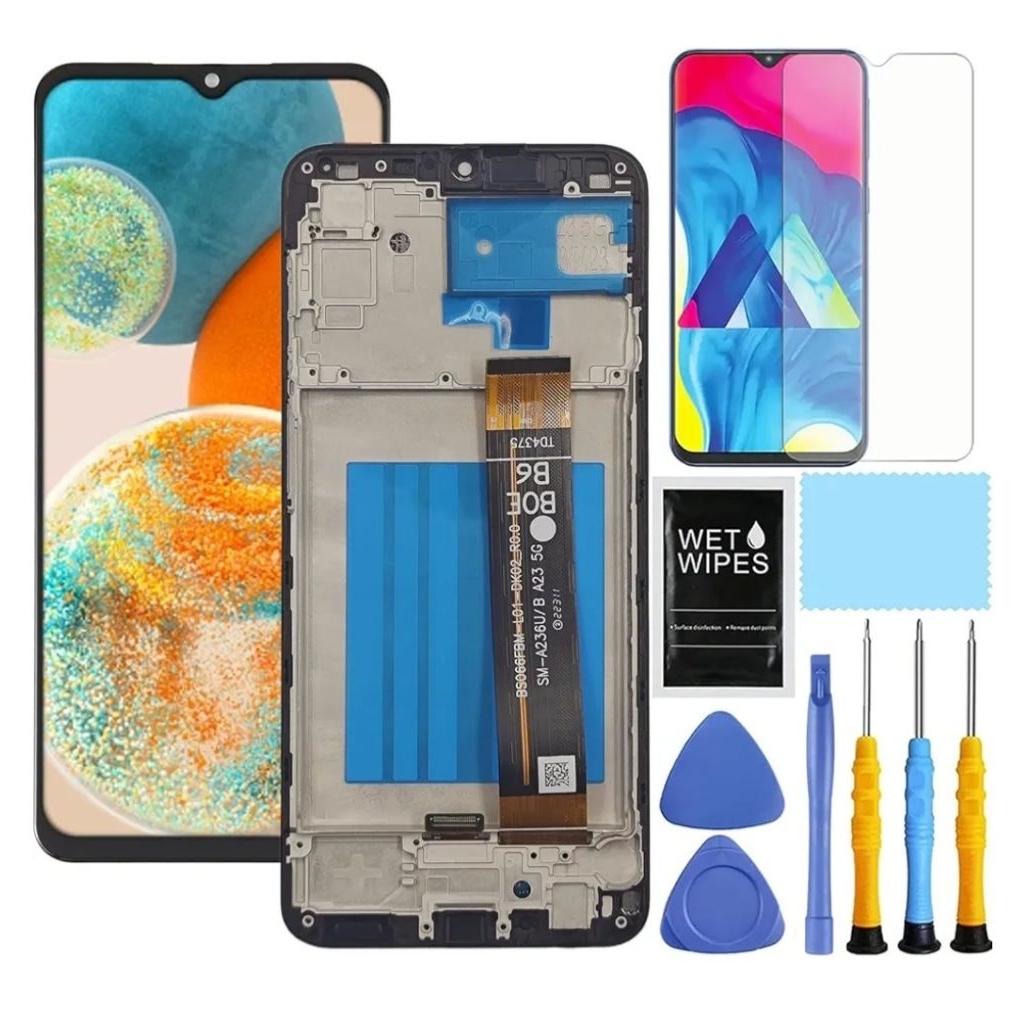 Samsung Galaxy A23 5G เปลี่ยนหน้าจอพร้อมกรอบสําหรับ Samsung A23 a236u a236a a236w a236b จอแสดงผล LCD
