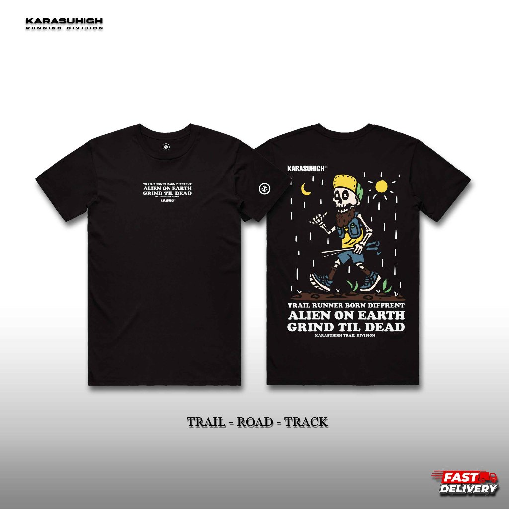 KARASUHIGH ALIEN ON EARTH Trail Concept Jersey/Cotton (XS-5XL)WHITE/BLACK
