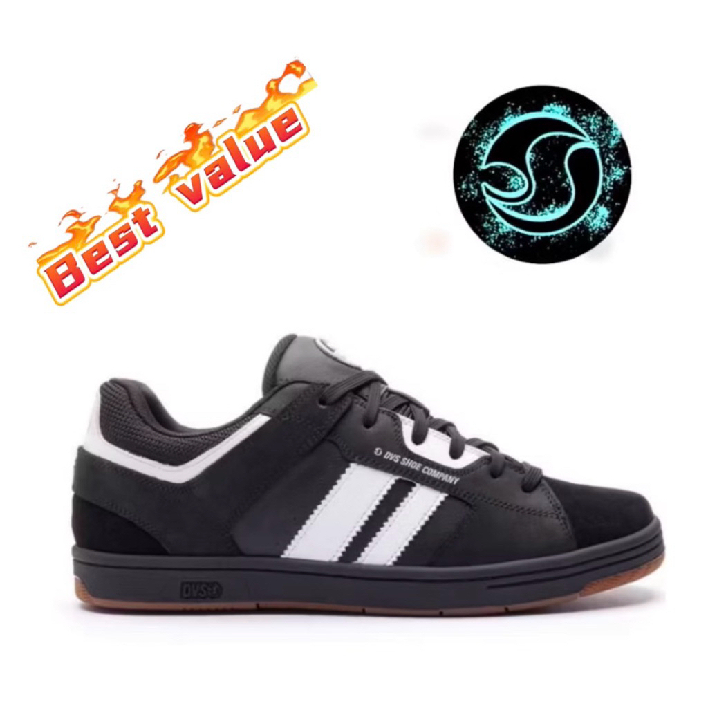 DVS Tactic - สีดําสีขาวสีดํา Nubuck