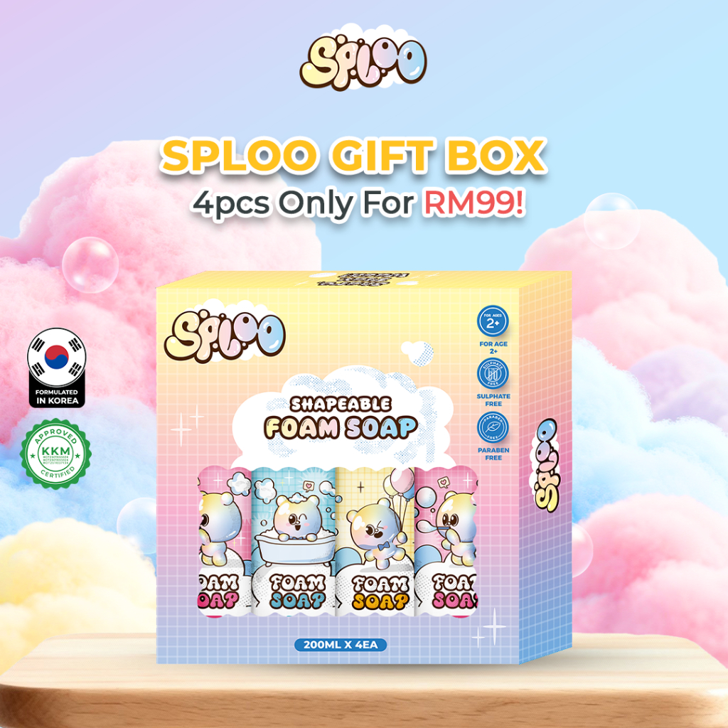 SLOO กล่องสบู่โฟมสําหรับเด็ก (200mlx4ea) | Shapeable Foam Sensory Play Bubbles Bath