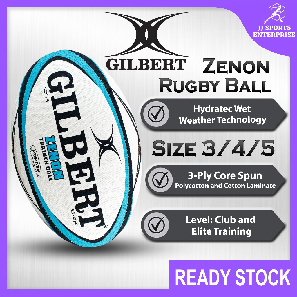 Gilbert Rugby Ball Zenon Bola Ragbi Bola Training Rugby Ball Bola Ragbi Latihan Teal