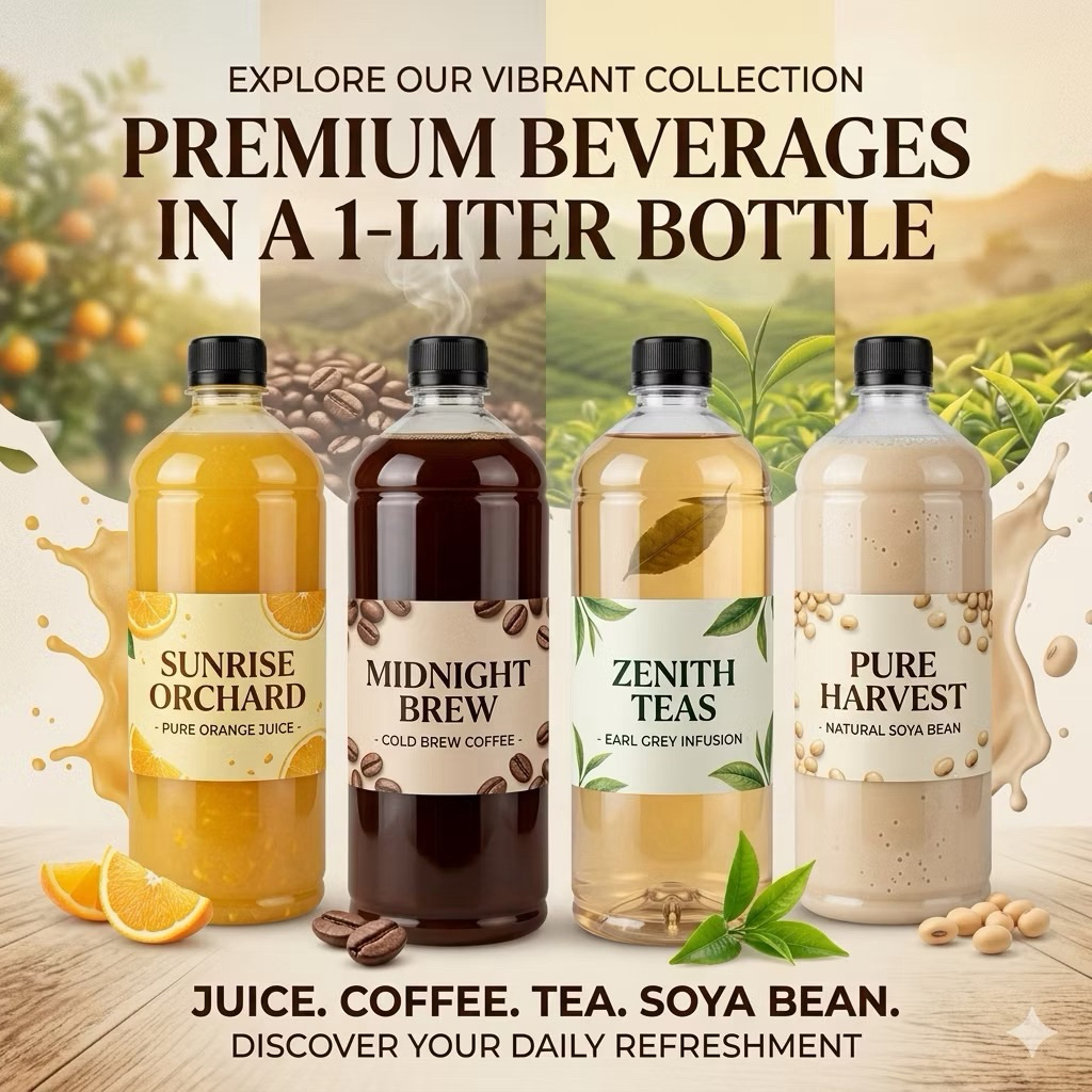 1L (1000ml) ขวดน้ําเปล่า (กลม) แอร์โบตอลโกล์ก (บัว) รวมฝา