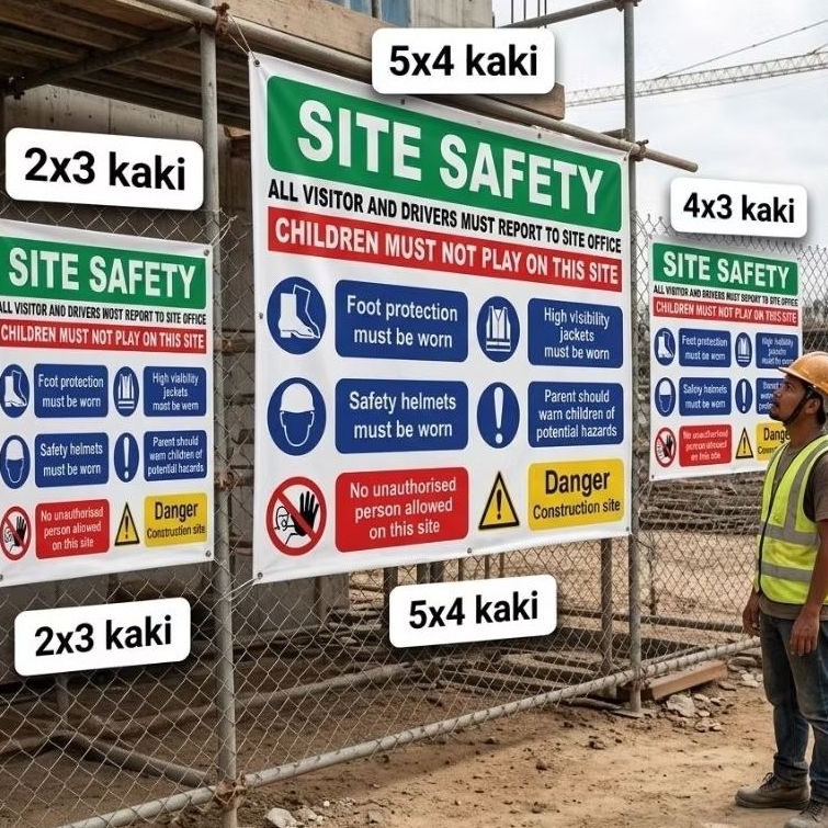 BANNER SITE SAFETY CHILDREN ไม่เล่น AT THIS SITE SSCNP010 TARPOLIN 320gsm