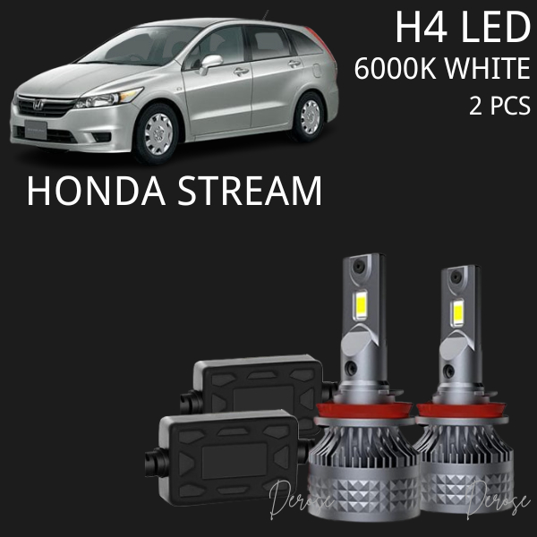 Honda Stream H4 ไฟหน้ารถ LED หลอดไฟหน้า LED 2 ชิ้น 6000K