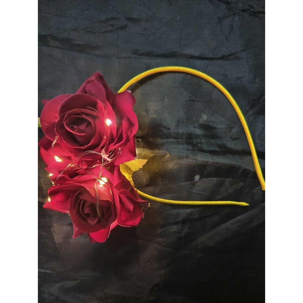 MERAH MERDEKA ไฟ LED ROS FLOWER CHECK / WHITE & RED ROS FLOWER (WHITE ROSES & LED LIGHT ROS กิ๊บติดผ