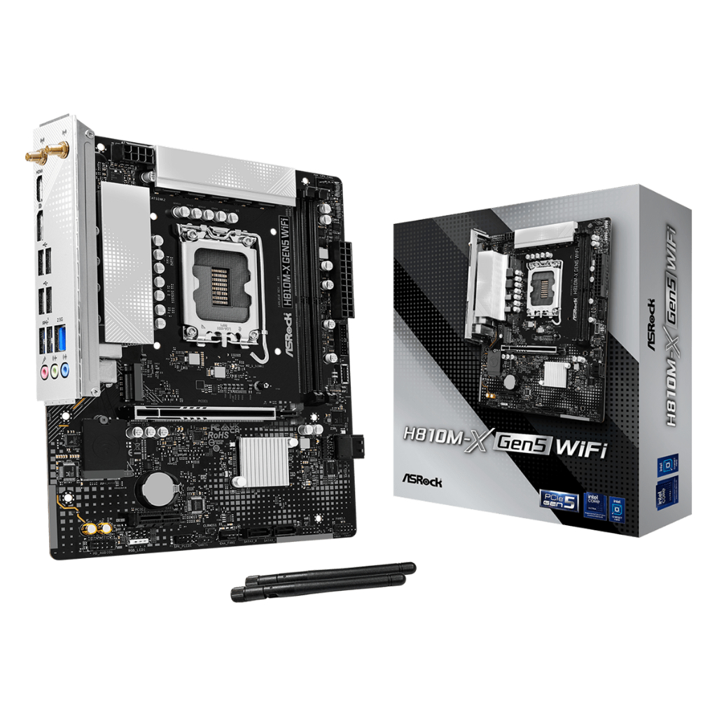 ASRock H810M-X Gen5 WiFi mATX เมนบอร์ด Intel / LGA 1851