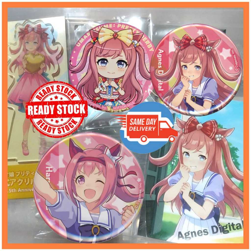 58 มม.Umamusume Pretty Derby Agnes Digital Haru Urara Uma Lencana Butang Pin Button Badge พร้อมเข็มก
