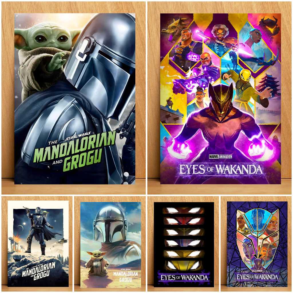 Mandalorian And Grogu & Eyes Of Wakanda โปสเตอร์และตกแต่งผนังกรอบ