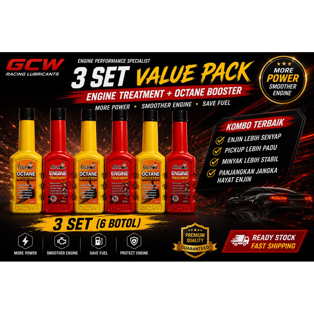 GCW ENGINE TREATMENT+OCTANE BOOSTER (3 ชุด)