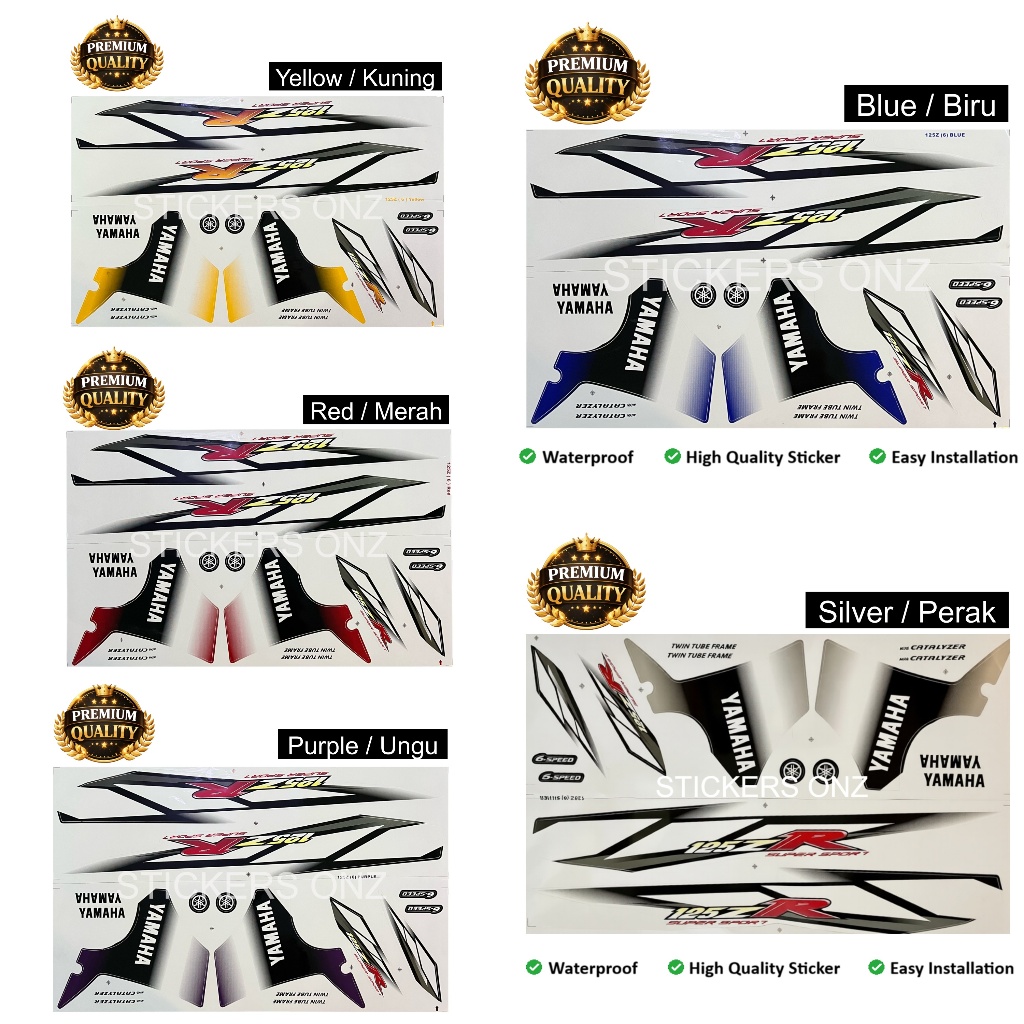 Yamaha Y125 Y125Z Y125ZR (6) Body Cover Stripe Sticker - แดง / น้ําเงิน / เหลือง / ม่วง