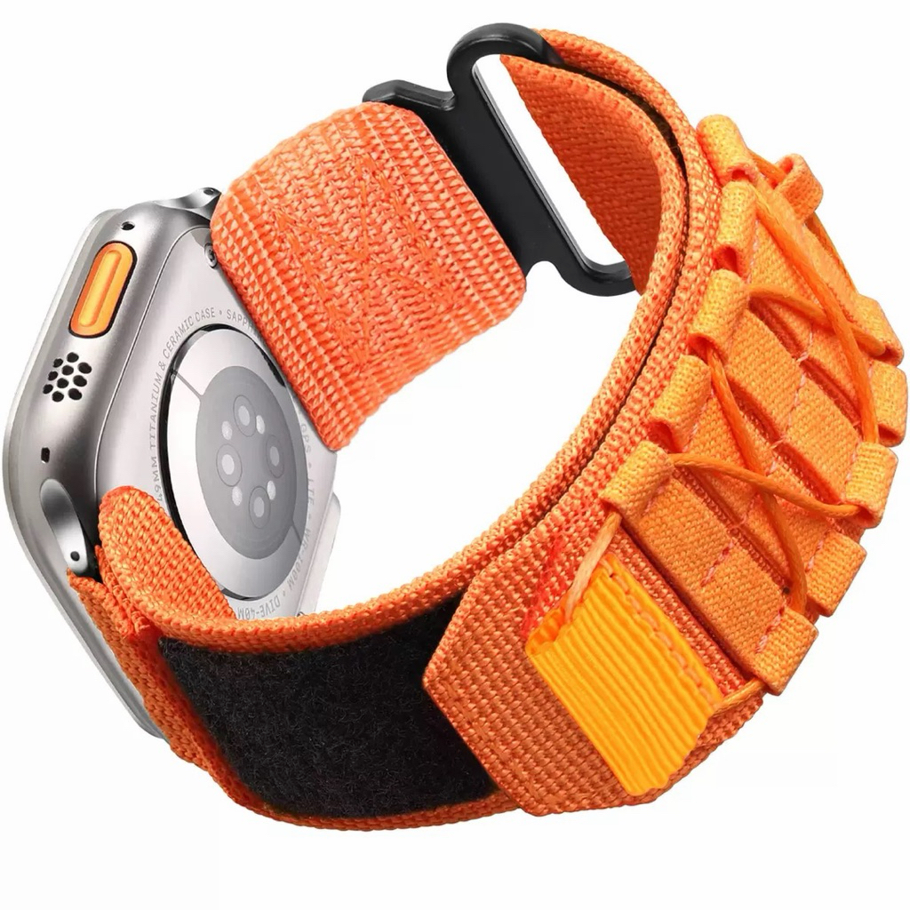 สายรัดไนลอนยุทธวิธีสําหรับ App le Watch Sport Band สําหรับ i watch 42/44/45/49mm Loop Bracelet