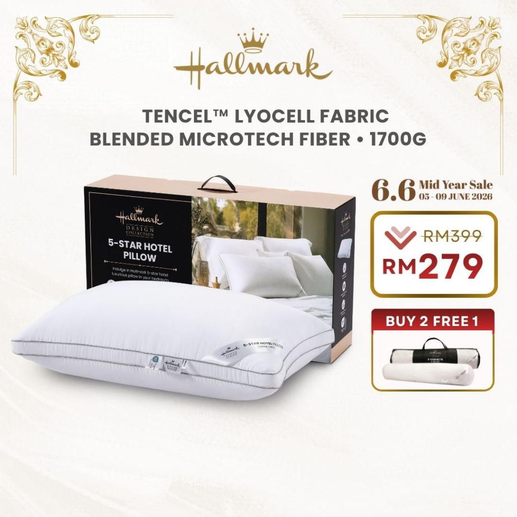 Hallmark 5-Star Hotel Comfy Fiber Pillow Medium 1700g Firm 2100g